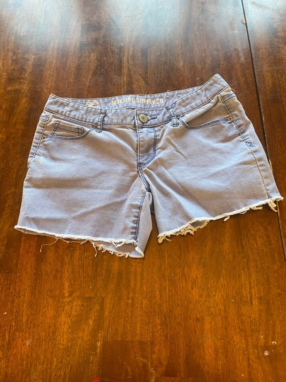 Mossimo Supply Co Light Wash Cutoff Denim Shorts Frayed Sz 9